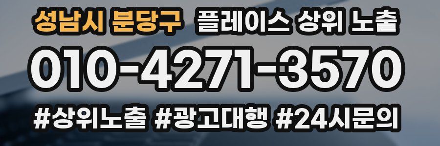 성남시 분당구 플레이스 상위 노출 전략