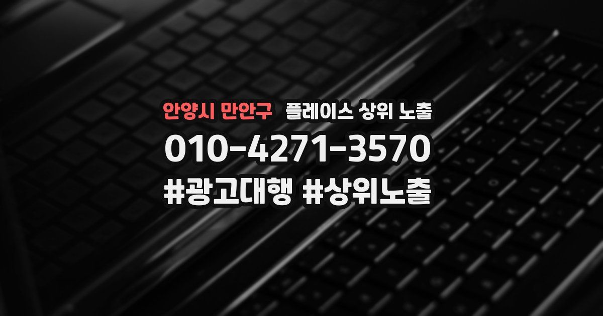 안양시 만안구 플레이스 상위 노출 가이드