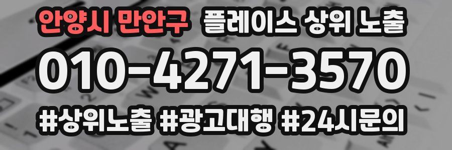 안양시 만안구 플레이스 상위 노출