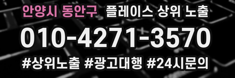 안양시 동안구 플레이스 상위 노출 개선