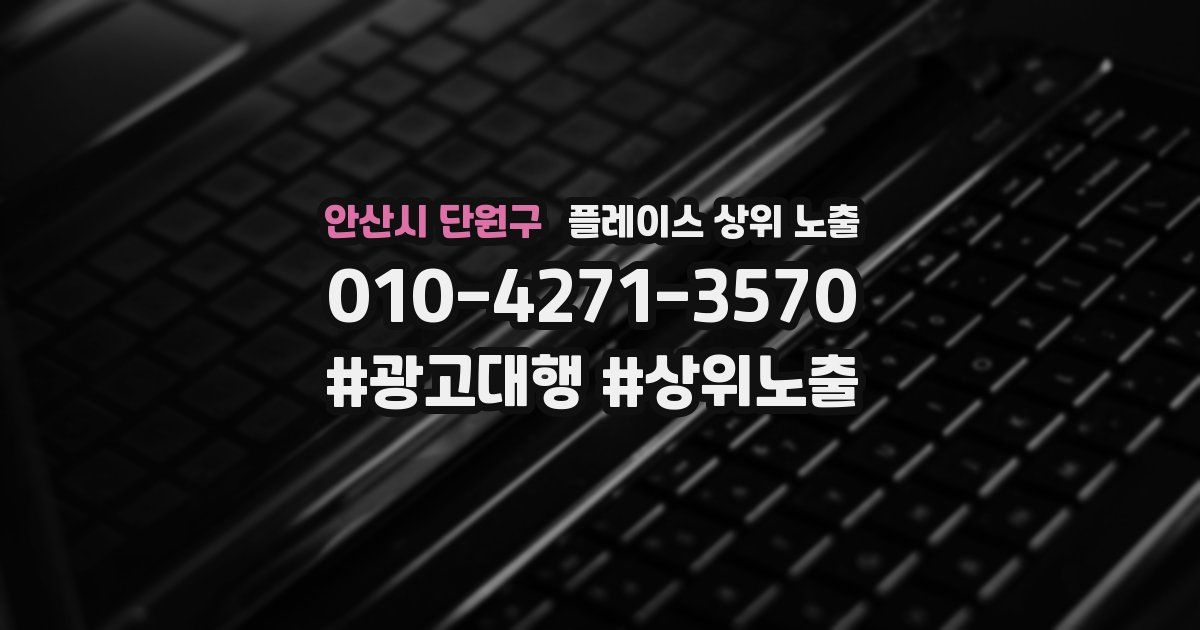 안산시 단원구 플레이스 상위 노출