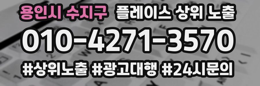 용인시 수지구 플레이스 상위 노출 안내
