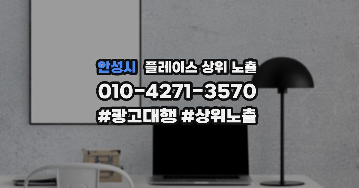 안성시 플레이스 상위 노출 개선