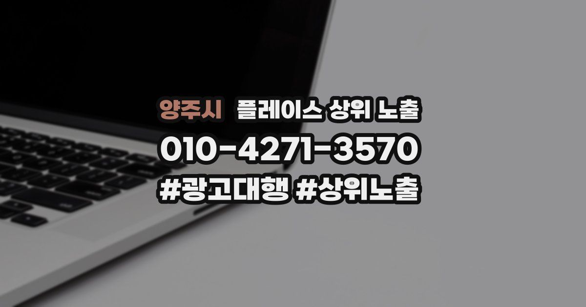 양주시 플레이스 상위 노출 전략