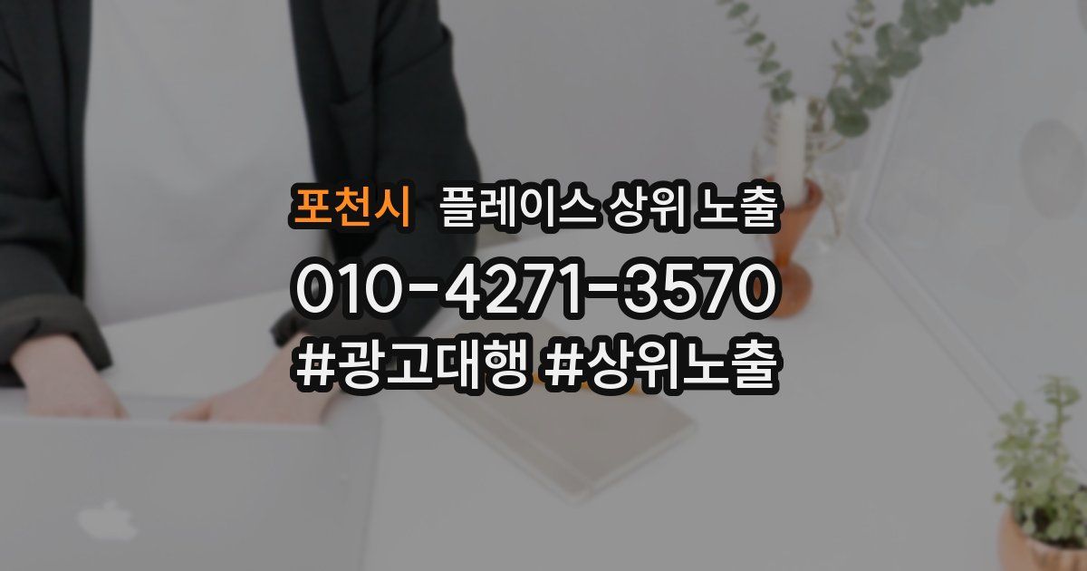 포천시 플레이스 상위 노출 전략