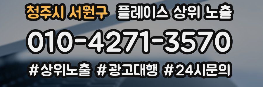 청주시 서원구 플레이스 상위 노출 개선