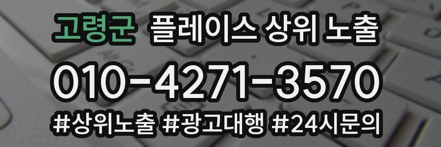 고령군 플레이스 상위 노출 전략