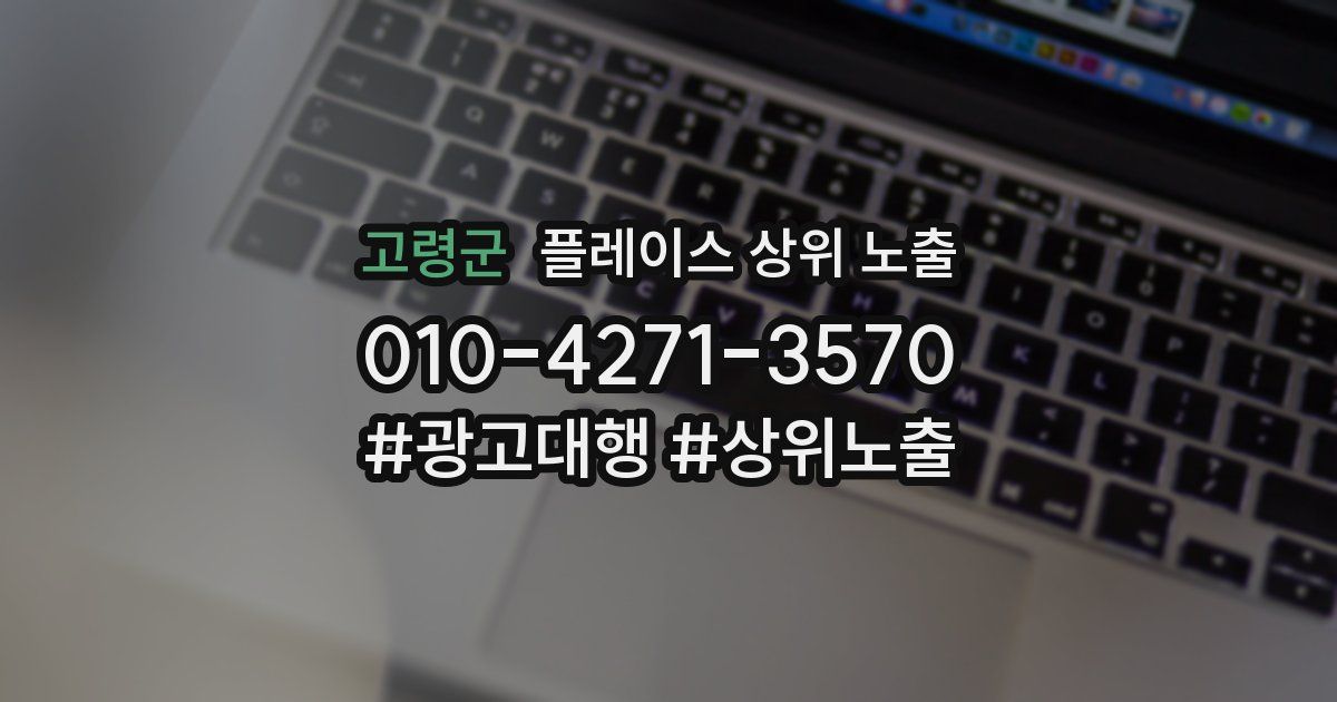 고령군 플레이스 상위 노출 상담