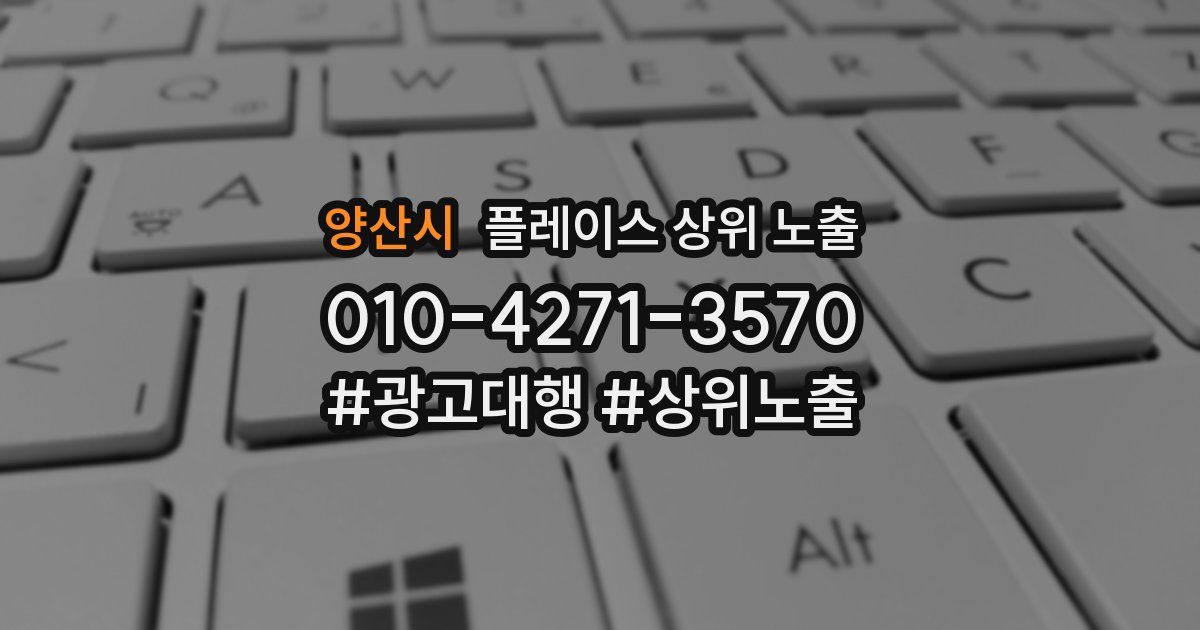 양산시 플레이스 상위 노출 상담
