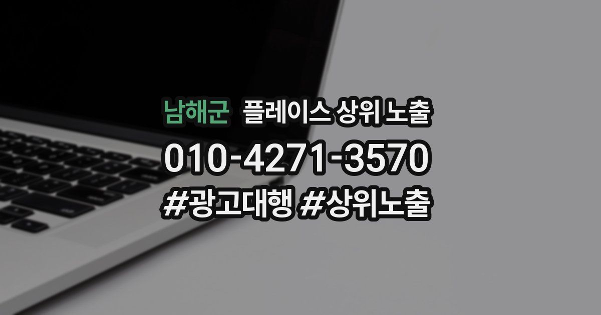 남해군 플레이스 상위 노출 개선