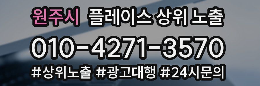 원주시 플레이스 상위 노출 안내