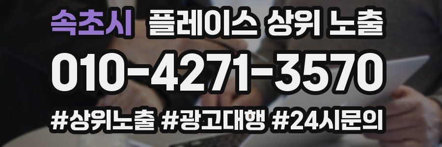 속초시 플레이스 상위 노출 상담