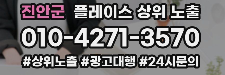 진안군 플레이스 상위 노출 안내