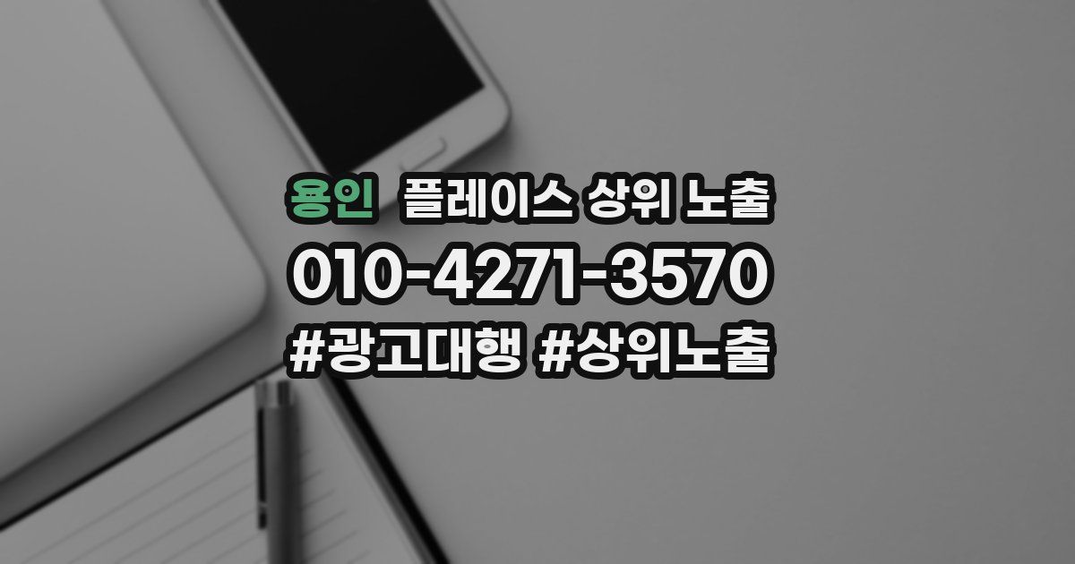 용인 플레이스 상위 노출 개선