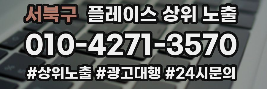 서북구 플레이스 상위 노출