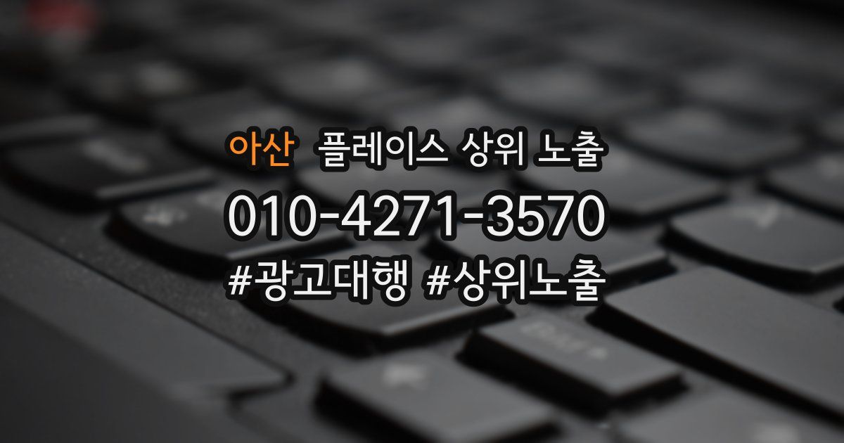 아산 플레이스 상위 노출