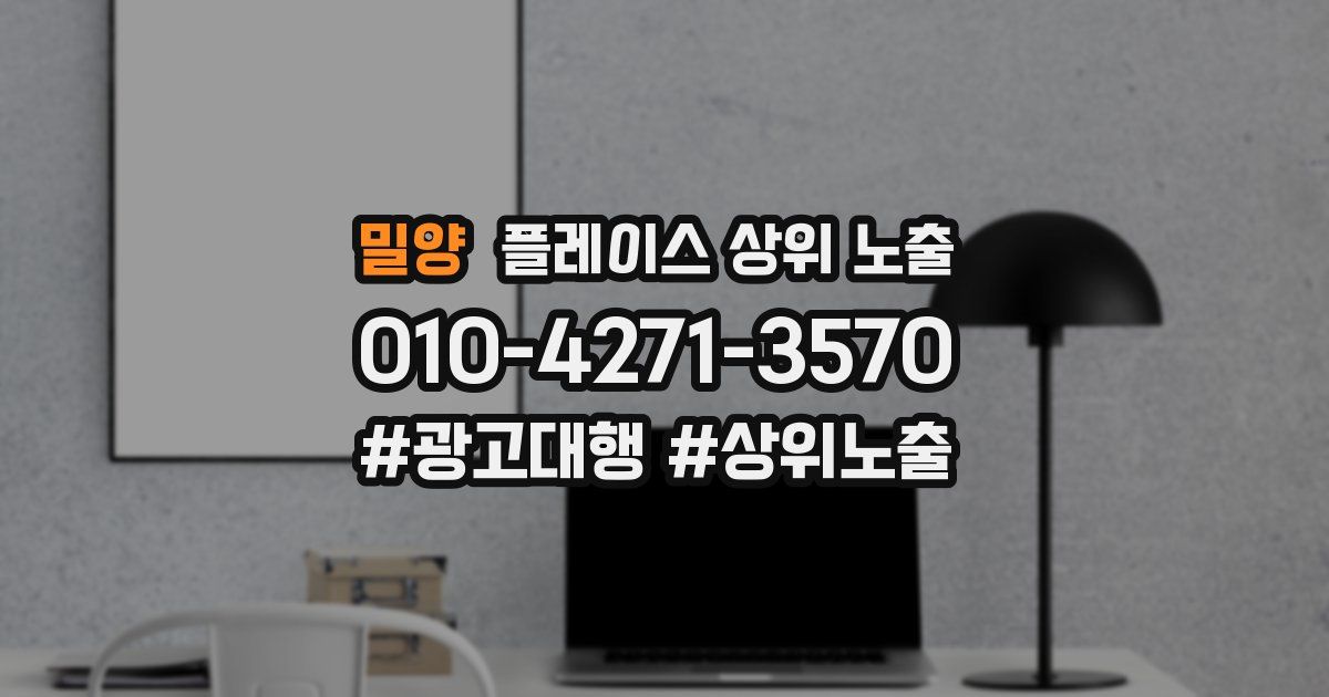 밀양 플레이스 상위 노출 안내