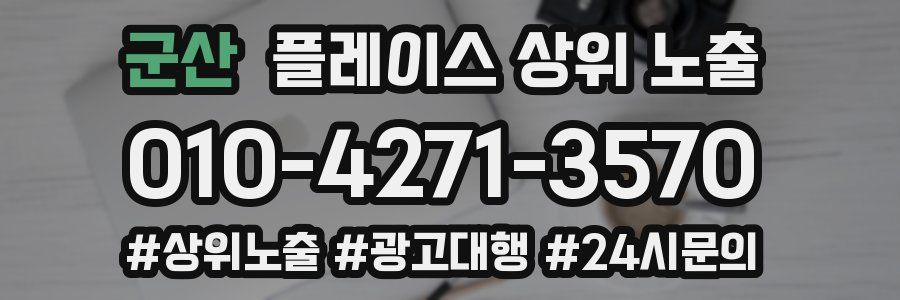군산 플레이스 상위 노출 상담