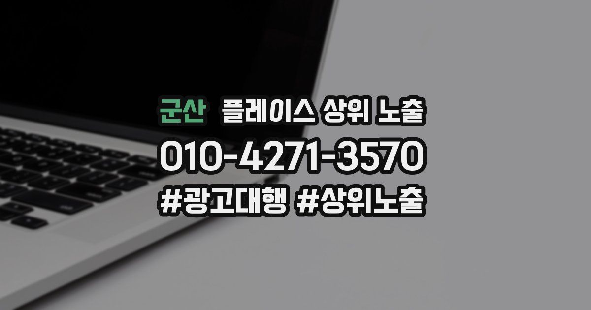 군산 플레이스 상위 노출 안내