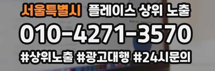 서울특별시 플레이스 상위 노출 전략