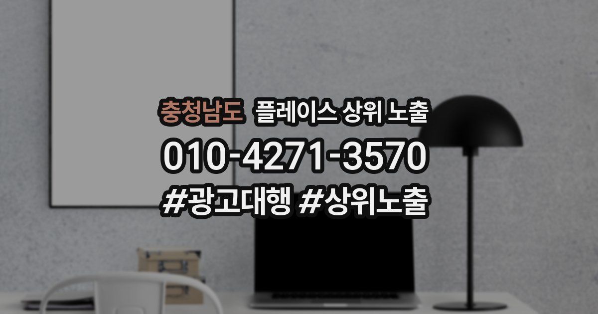 충청남도 플레이스 상위 노출 개선