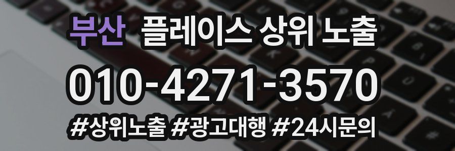 부산 플레이스 상위 노출 상담