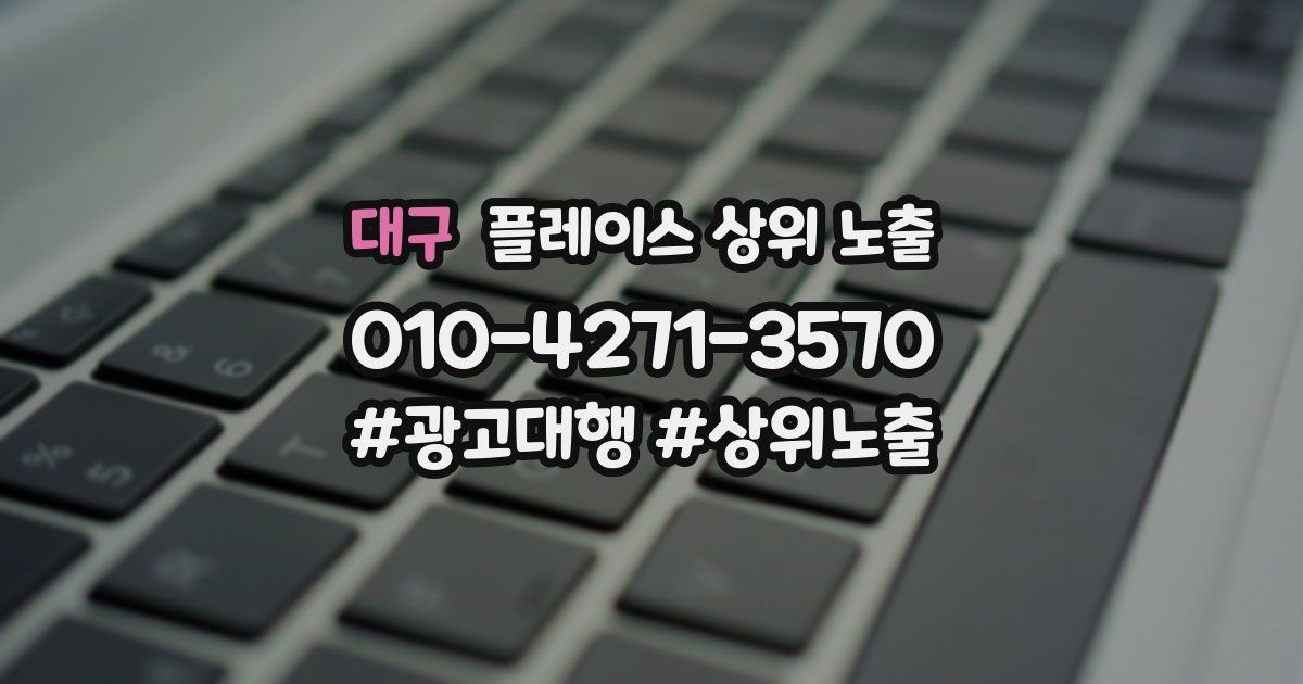 대구 플레이스 상위 노출 상담