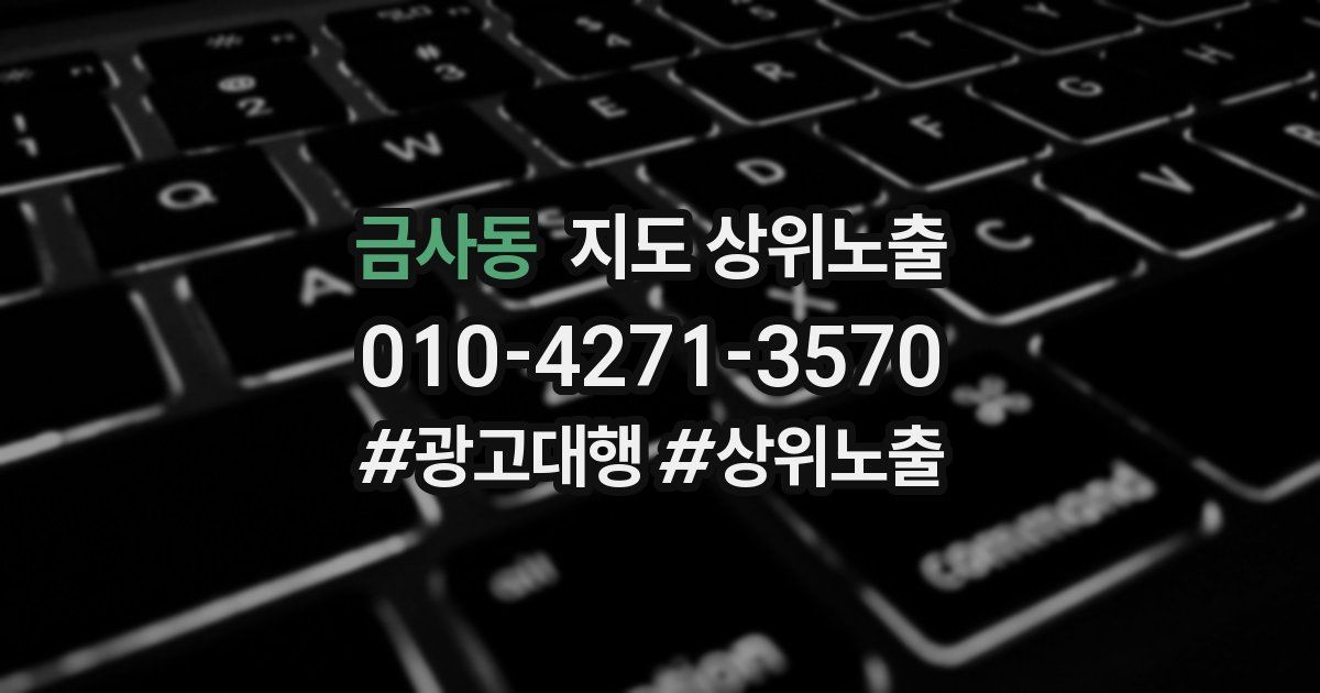 금사동 지도 상위 노출