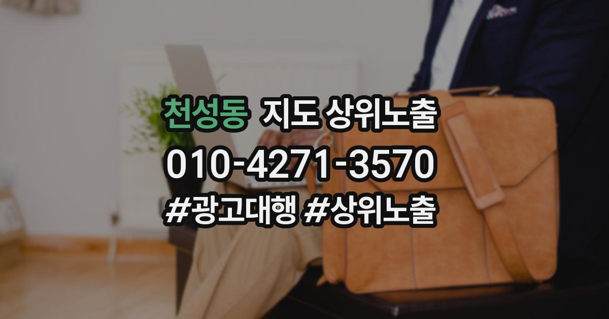 천성동 지도 상위 노출