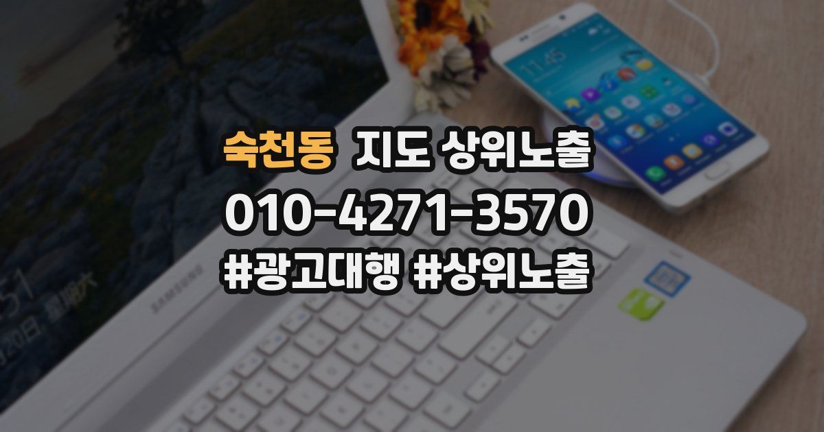 숙천동 지도 상위 노출