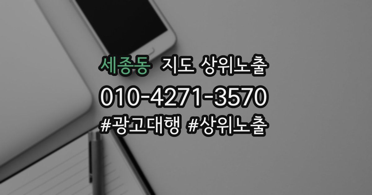 세종동 지도 상위 노출