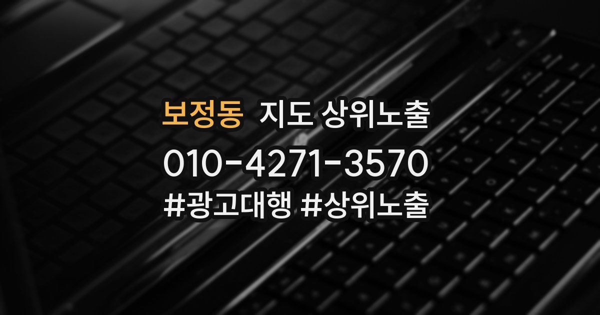 보정동 지도 상위 노출