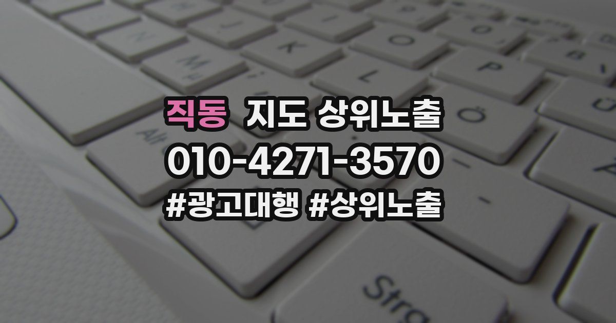 직동 지도 상위 노출