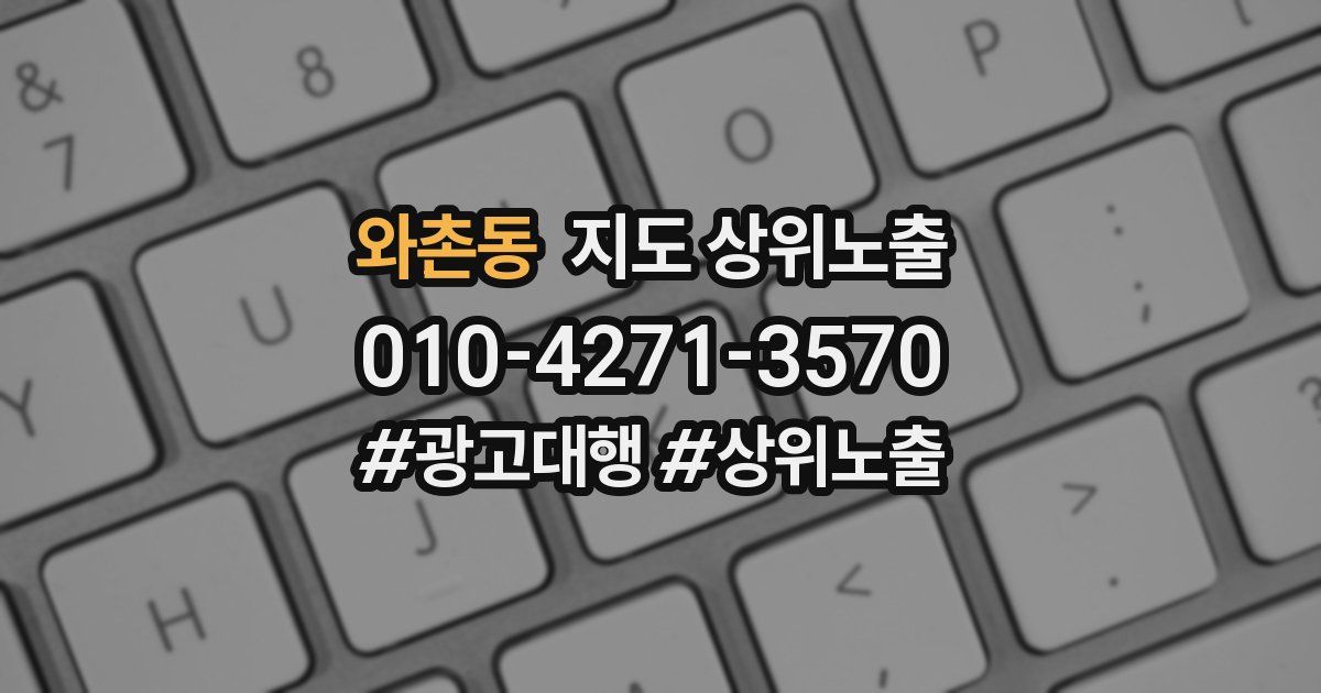 와촌동 지도 상위 노출