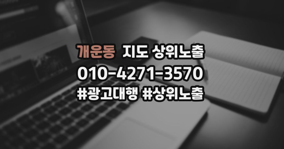 개운동 지도 상위 노출