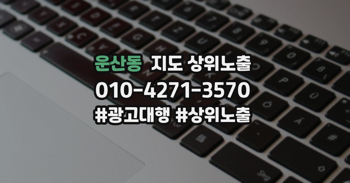 운산동 지도 상위 노출
