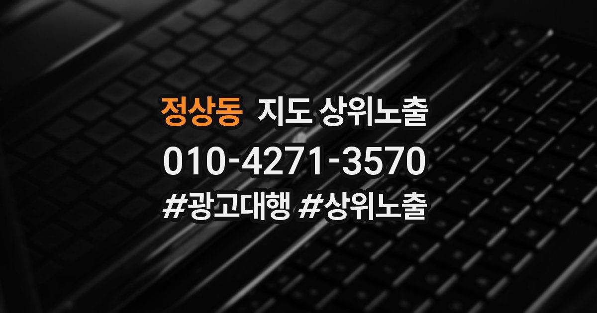 정상동 지도 상위 노출