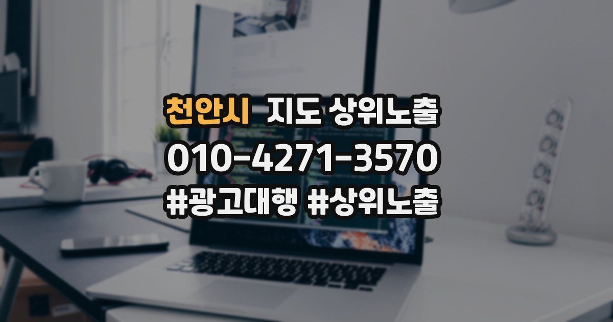 천안시 지도 상위 노출