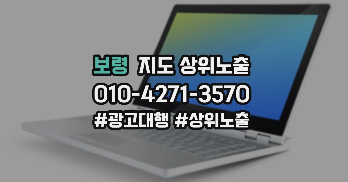 보령 지도 상위 노출