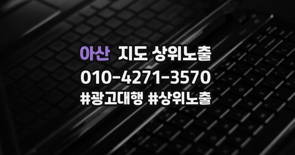 아산 지도 상위 노출