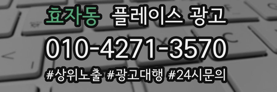 효자동 플레이스 광고
