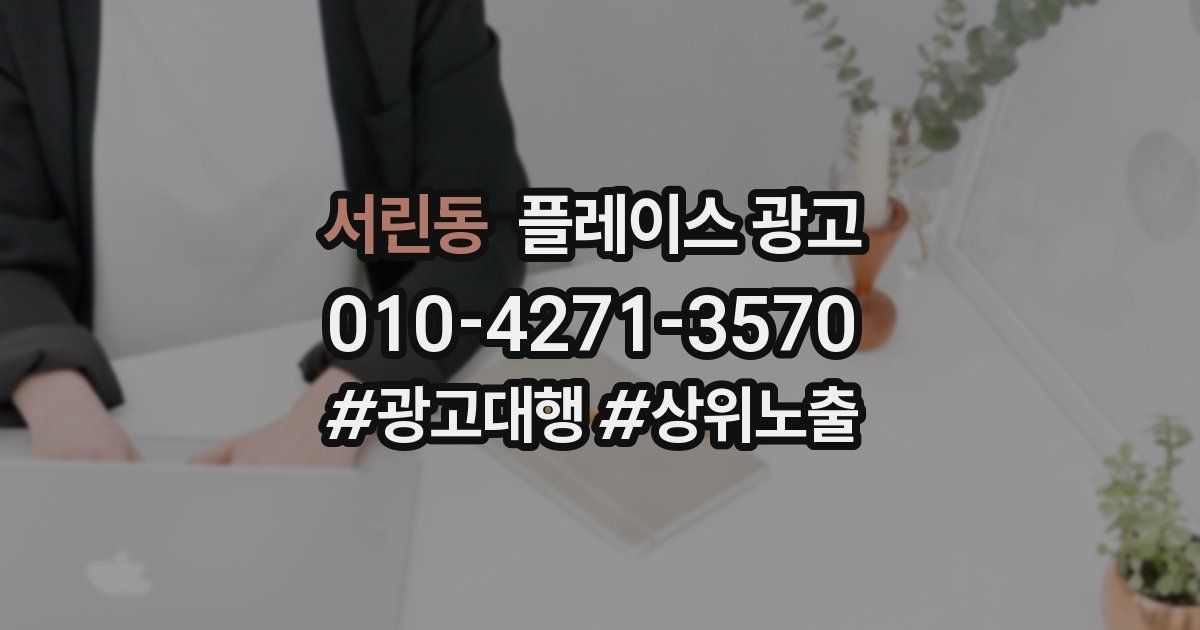 서린동 플레이스 광고