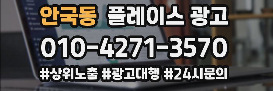 안국동 플레이스 광고