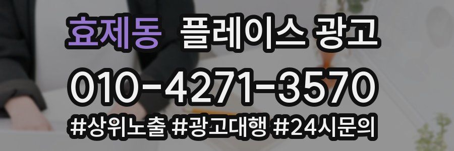 효제동 플레이스 광고