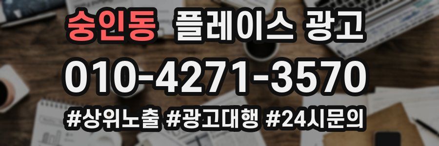 숭인동 플레이스 광고