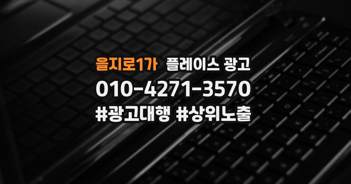 을지로1가 플레이스 광고