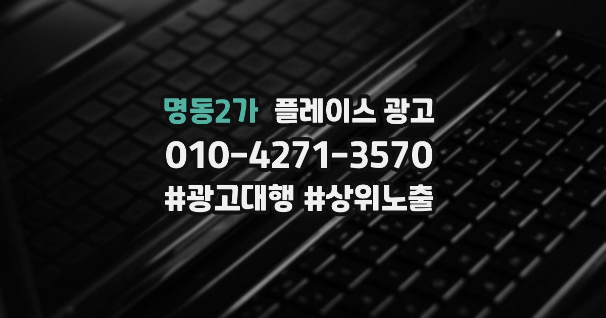 명동2가 플레이스 광고