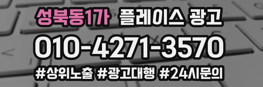 성북동1가 플레이스 광고