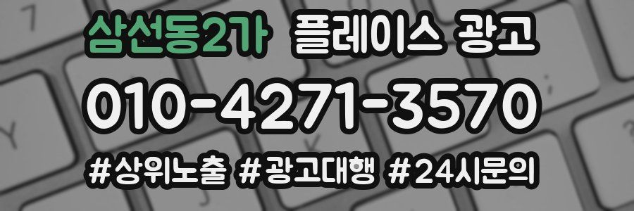 삼선동2가 플레이스 광고
