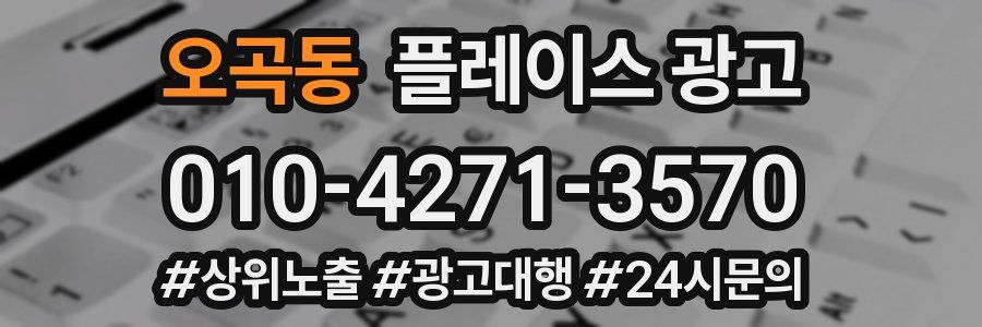 오곡동 플레이스 광고
